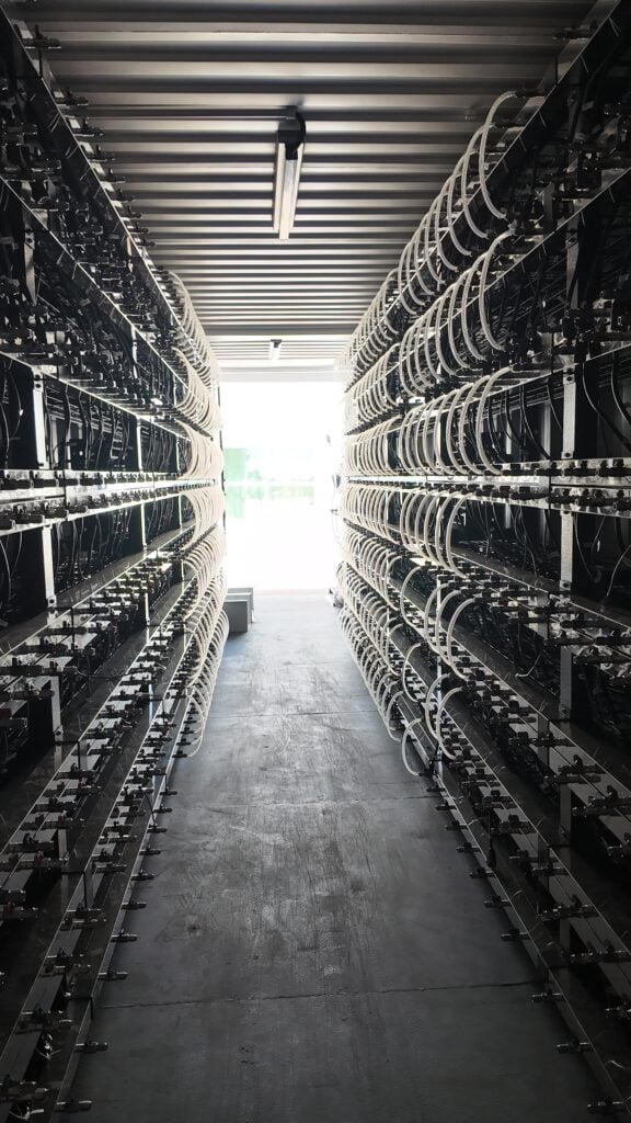 Inside a Ymir mining container